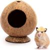 Mouse Mice Rat Small Animals Reptiles Hamster Hideout Wooden House Coconut Hut Hamster House Bed for Dwarf Gerbil