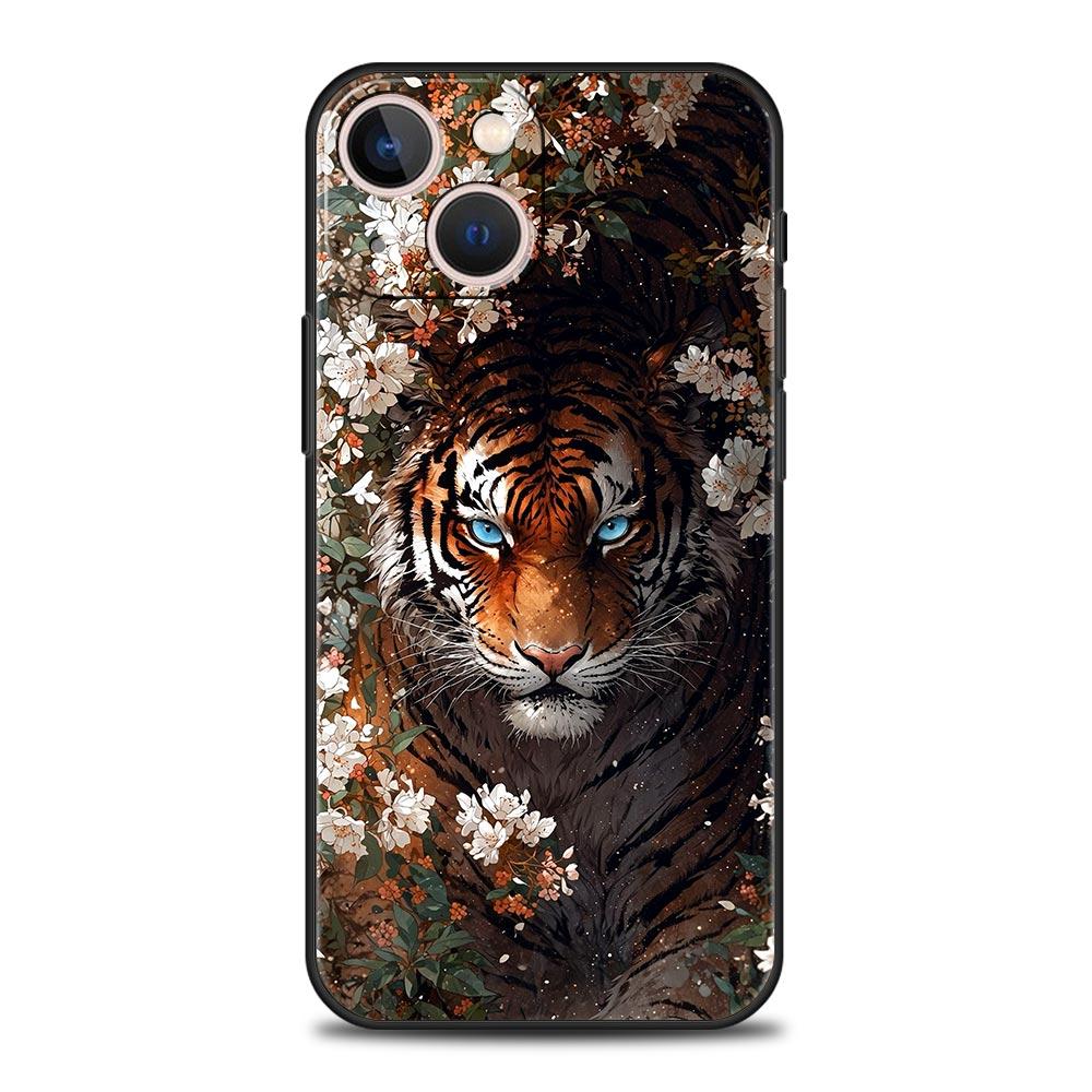Cool Animal Tiger Lion Phone Case For iPhone 17 16E 15 16 14 13 12 11 Pro Max 7 8 Plus Soft TPU Back Cover