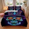 3pcs Psychedelic Skull Duvet Cover Set, Cover For Bedroom Guest Room (1 Duvet Cover + 2 Pillowcase, Without Quilt),  yy250922114