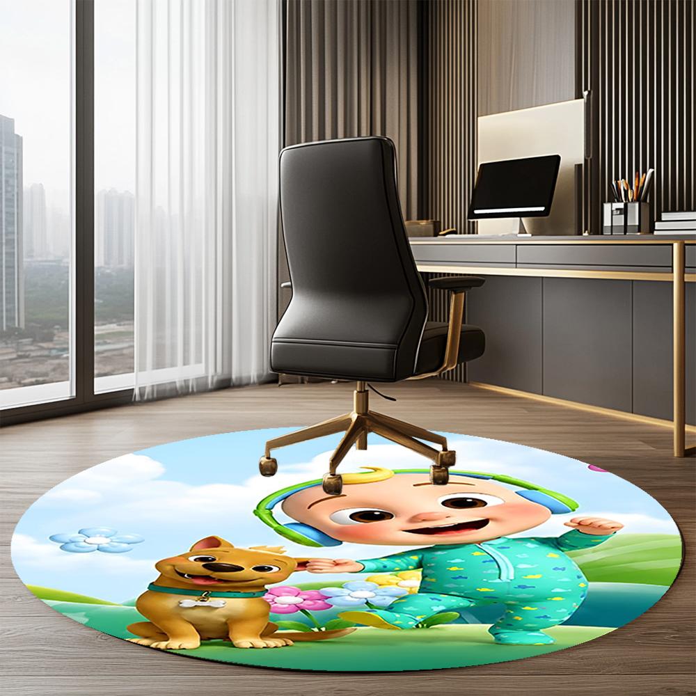 Cocomelon Printed Round Rug Carpet Chair Rug Area Rug Entryway Doormats,for Office Chair Living Room Bedroom Kitchen Room.