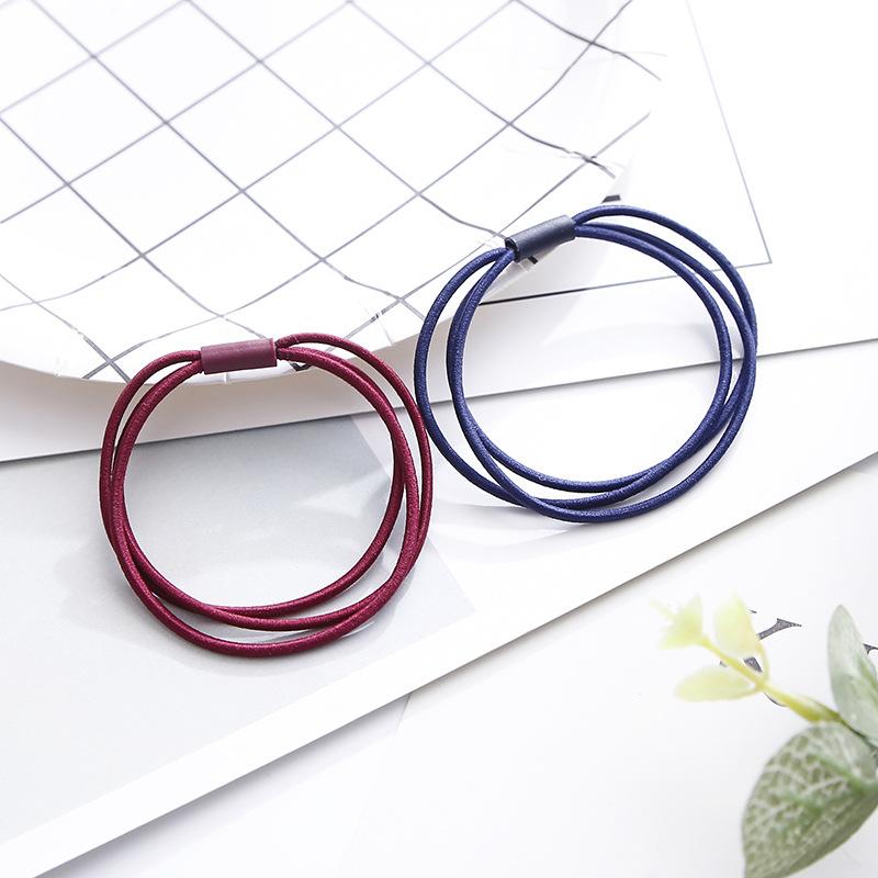 5Pcs/Lot Fashion Women Girls Rubber Bands Ponytail Holder Three-layer Elastic Hairbands Simple Solid Hair Accessories Scrunchie