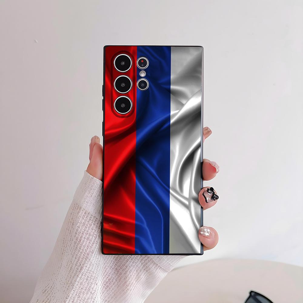 Чехол для телефона Флаг России Для Samsung серии S s21 s22 s23 s24 s25 FE Plus Ultra Мягкий ТПУ Чехол, приятный для кожи