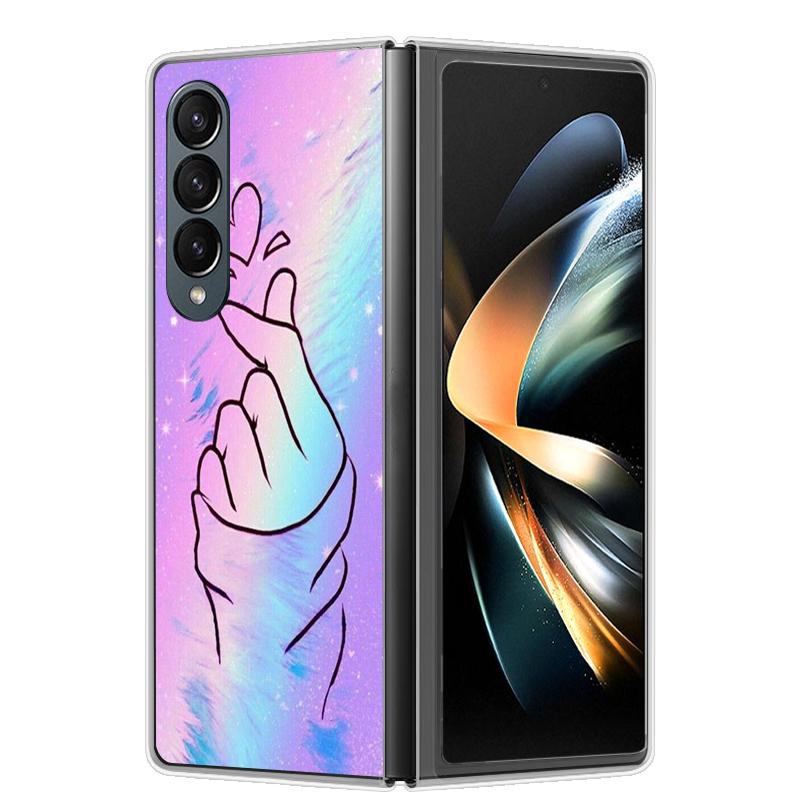 Чехол для Samsung Z Fold 5 Милый Модный Жесткий Прозрачный Чехол для Телефона для Samsung Galaxy Z Fold5 5G ZFold 4 6 5G Защитный Чехол ZFold6