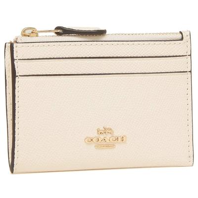 Чехол для ключей и монет COACH Card Case Mini Skinny ID Case Cross Grain Leather Chalk Outlet F88250-IMCHK [Товар]