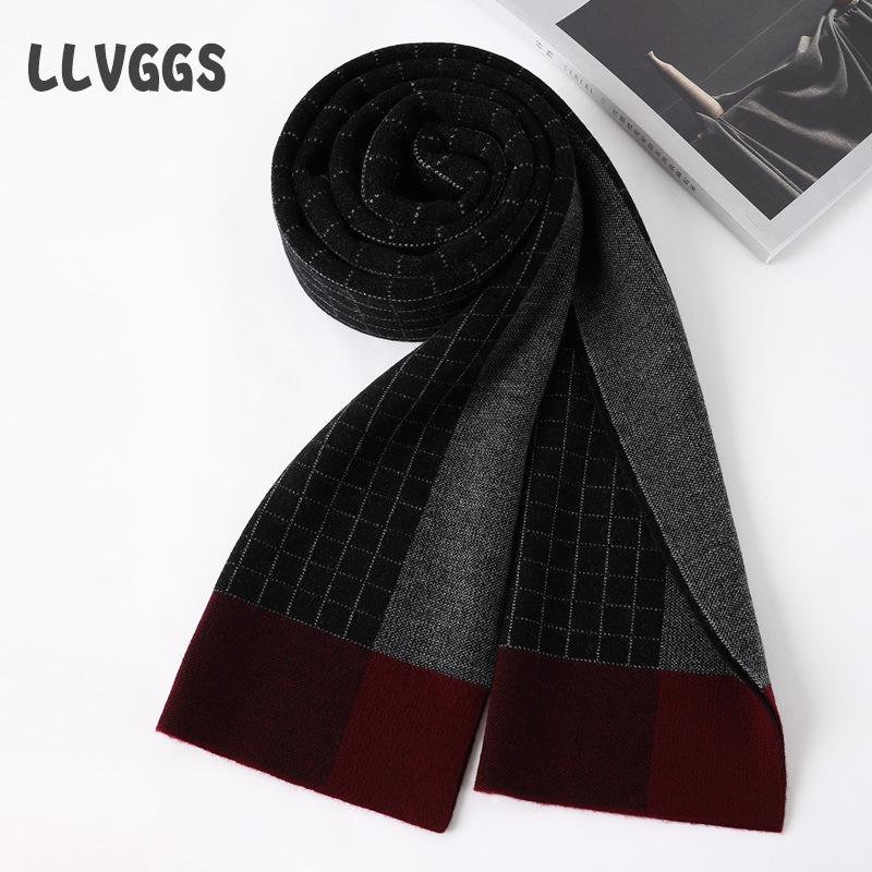 Pure Wool Men's Scarves Are Soft and Comfortable, Casual Business Keeps Warm, Suitable for Middle-aged and Elderly 2025 Neck Protection In Autumn