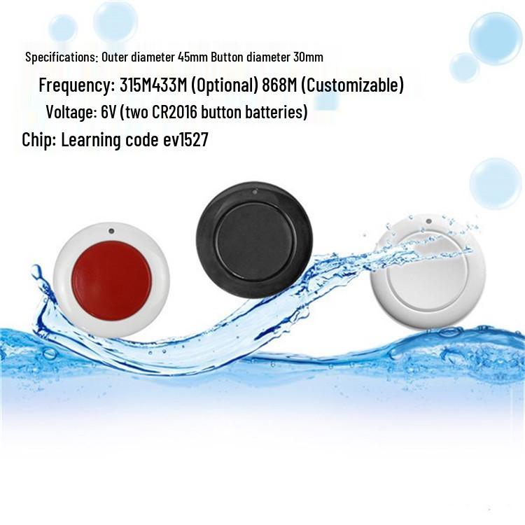 DC 12V Remote Switch with Adhesive Round Control & Self-Reset Receiver