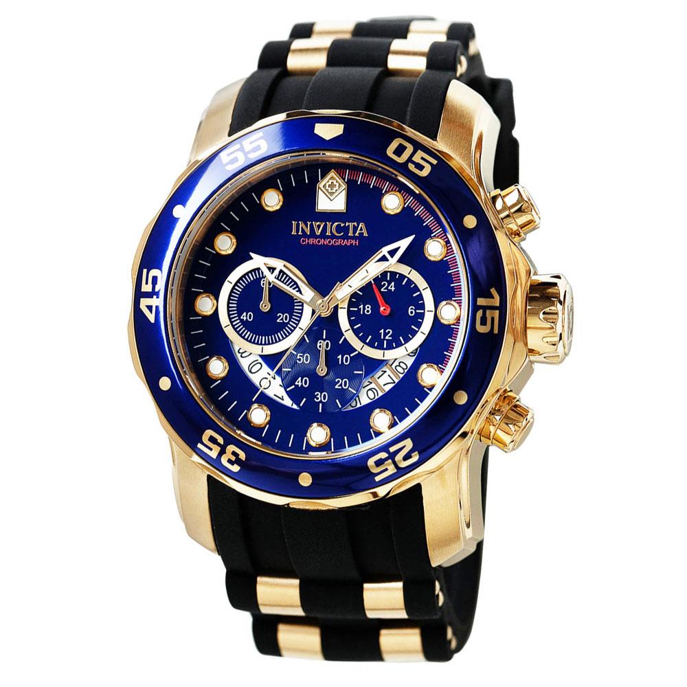 Inbigta Pro Diver Collection Men'S Chronograph Large Size Urethane Wristwatch 21929