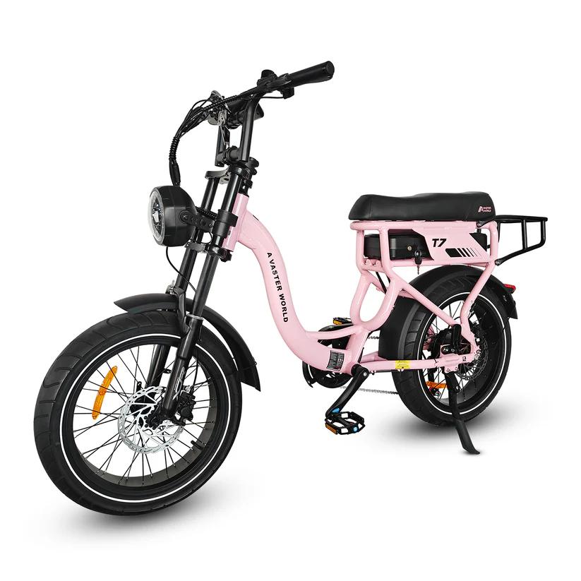 AVDL T7 Electric Commuting Bike with Rear Rack,48V 18Ah Battery, Shimano 7-Speed