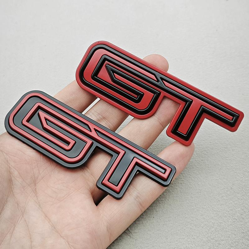 3D Metal Car Styling Logo GT Rear Trunk Badge Fender FDH2 Side Emblems Decals For Ford Mustang GT GT350 GT500 Etc Auto Accessories