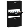 VidaXL Shoe Cabinet Black 59x17x108 Cm Engineered Wood 342528