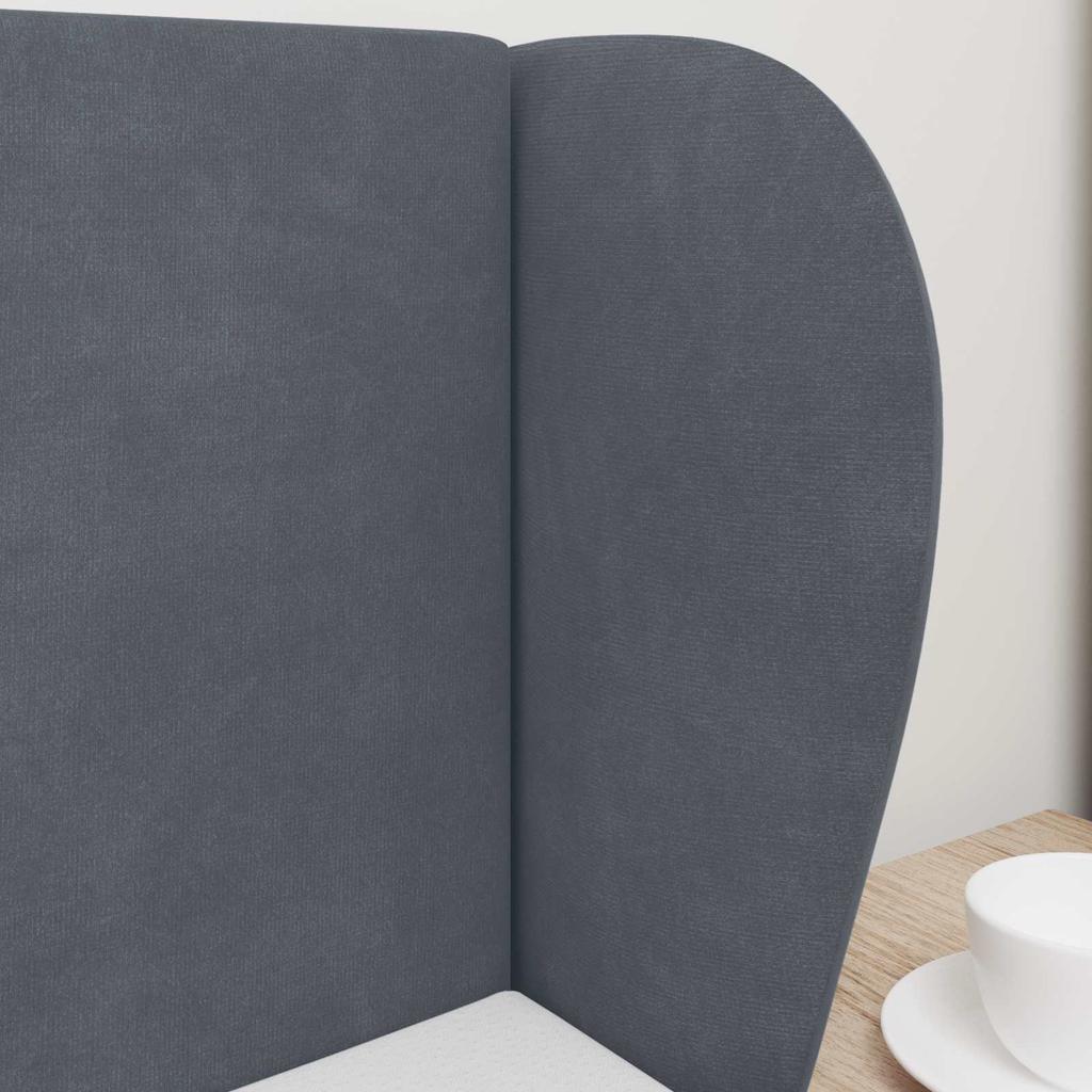Wave Ear Headboard Dark Grey 40 x 23 x 6 cm Velvet