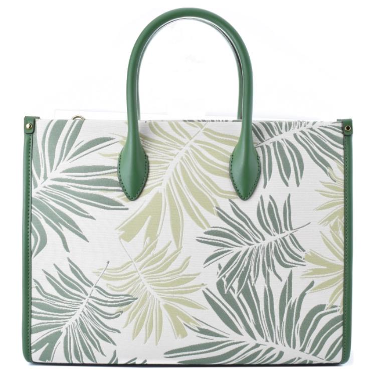 Michael Kors MK Mirella Vacation Commuter Faux Leather Palm Leaf Jacquard Tote Bag Medium Women tote bags multi-color 35S4G7ZT2U
