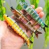 13.5CM/19G Multi-Jointed Fishing Lure with Hooks Realistic 8-Section Swimbait Bionic Hard Artificial Bait Freshwater Saltwater Fishing Accessories