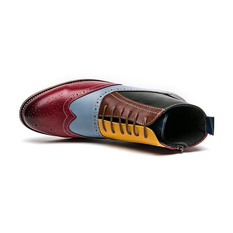 Модные новые смешанные цвета мужские ботильоны на молнии с квадратным носком и шнуровкой на щиколотке, ручная работа, бесплатная доставка, мужские ботинки Botas De Hombre