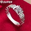 925 Sterling Silver Round AAA Zircon Hollow Patter Ring Jewelry