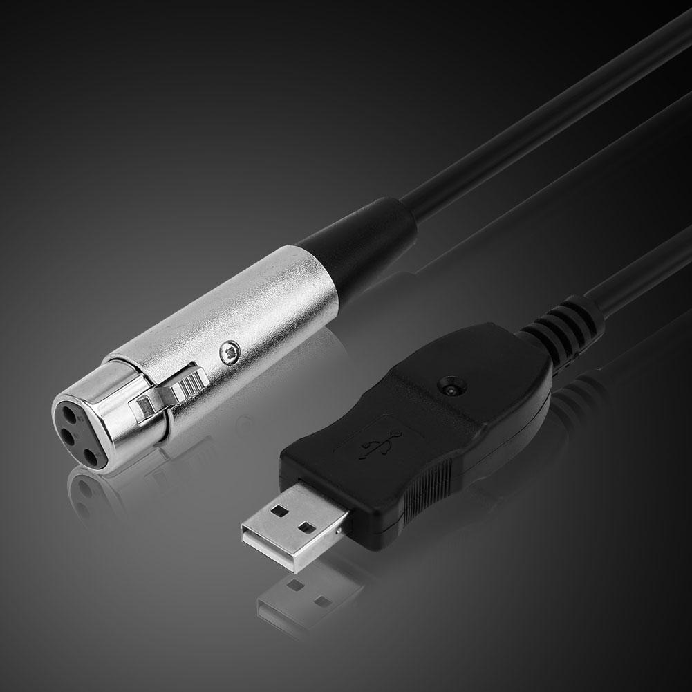 USB-штекер на XLR-гнездо микрофонный студийный o соединительный кабель-адаптер черный