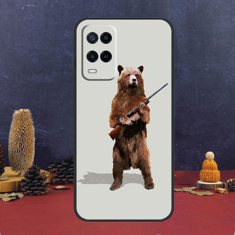 Cartoon Grizzly Bear For OPPO A54S A74 A94 A58 A78 A98 A16 A76 A96 A15 A17 A77 A5 A9 A52 A72 A79 A53S A57S Case