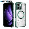 KEYSION Transparent Magnetic Case for VIVO Y05 Soft Silicone+PC Heavy Duty Shockproof Phone Cover for VIVO Y11 Y11d Y21 5G 2026