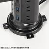 Sanwa Supply Power Strip with 12 AC 2 and 1 2m and a Centralized Tower-Style Outlets, USB-A Ports, Type-C Port, Length, Switch, Black, TAP-B112C1A2BK