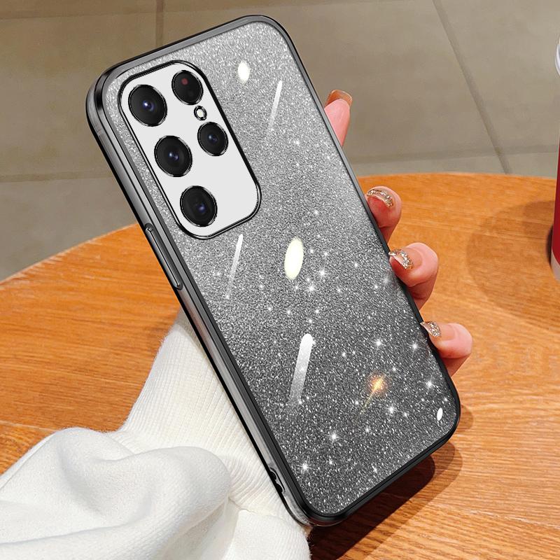 Модный блестящий чехол с градиентным покрытием для Samsung Galaxy S24 Plus S23 S22 Ultra S21 S20 FE A54 A34 A14 A15, силиконовая задняя крышка