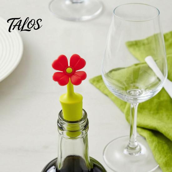 Durable Stretch Resistant Stoppers Flower Silicone Wine Stopper, Food Grade Leak-Proof Bottle Sealer, Kitchen Condiment Sealers Creative Floral Design