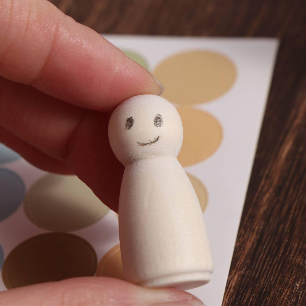 Handmade Male Female Blank Puppets Wood Crafts Unpainted Figures Wedding Decoration Wooden Peg Doll