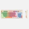 Механическая проводная RGB-клавиатура с регулируемой громкостью, отдельной ручкой, 94 клавиши, RGB, дизайн в смешанных цветах, светящаяся