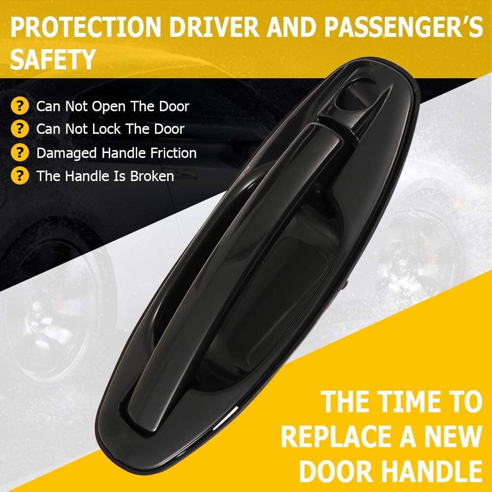 OCPTY Наружная дверная ручка Передняя левая сторона водителя Замена подходит 2001-2006 для Hyundai Santa Fe Наружная дверная ручка Черная