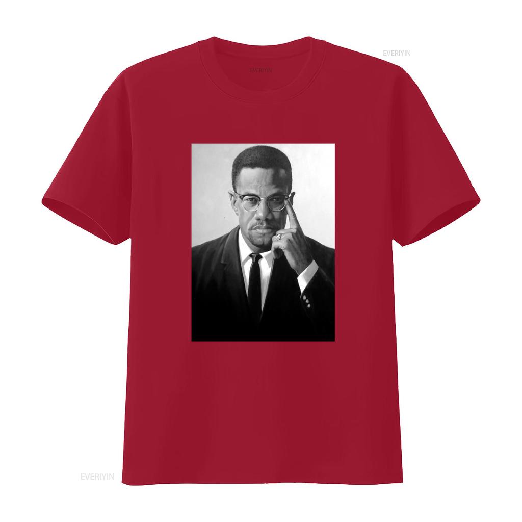 Malcom X Tribute African American Pride Black History Month Lives Matter T Shirt vintage Washed streetwear Stretched Slightly
