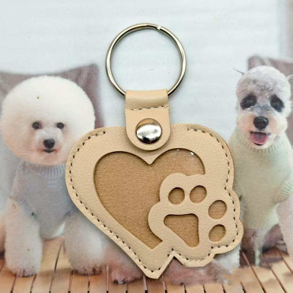 PU Leather Pet Hair Key Chain Portable Memorial Key Chain Pet Hair Storage Bag Pet Loss Memorial