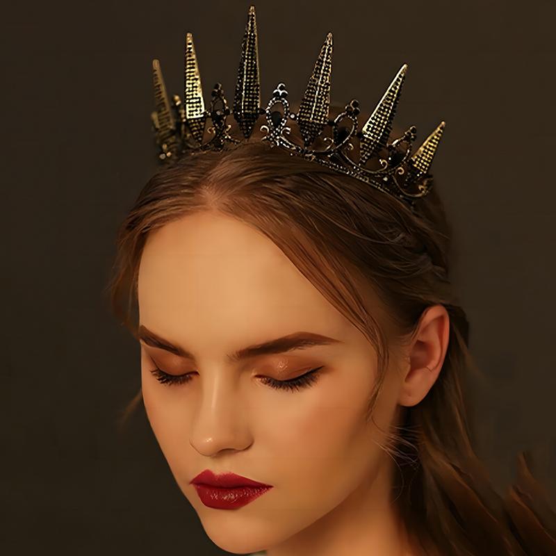 1pc Classic Crown In Punk Style Tiaras Wedding Birthday Party Accessories Photography Props Women's Jewelry Hairband Crown