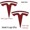Автомобильная наклейка Tesla 2 шт. 3D ABS Черный Хром Красный Карбон Эмблема на капот автомобиля Наклейка на задний багажник Для Tesla 3 Y Наклейки Аксессуары