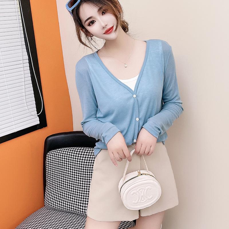 New Spring and Summer Collection of Lyocell Tencel Sunscreen Cardigan for Women Thin Design Paired with Knitted Top Air Conditioning Shirt