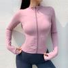 Women's Gym Exercise Suit Yoga Long Sleeve Sportswear Top Zipper Thumb Jacket Gym Shark Running Cycling Sportswear