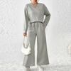 Женский свободный простой однотонный костюм для отдыха на осень и зиму, новая фактура, спортивная одежда на шнурке