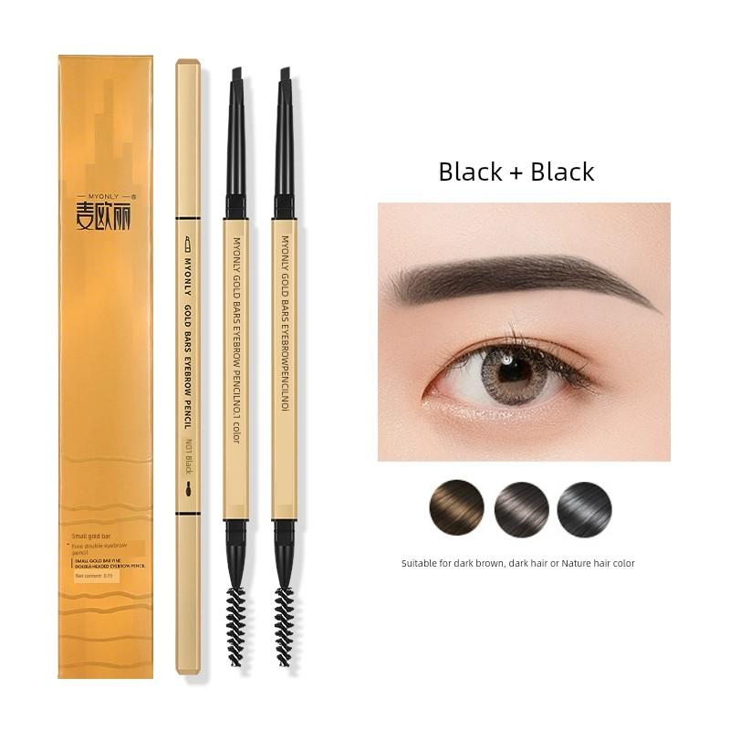 2026 New Supernatural Small Gold Chopstick Eyebrow Pencil, Waterproof, Sweat-Proof, Non-Fading, Fine-Tip Eyebrow Pencil, a Must-Have for Lazy People