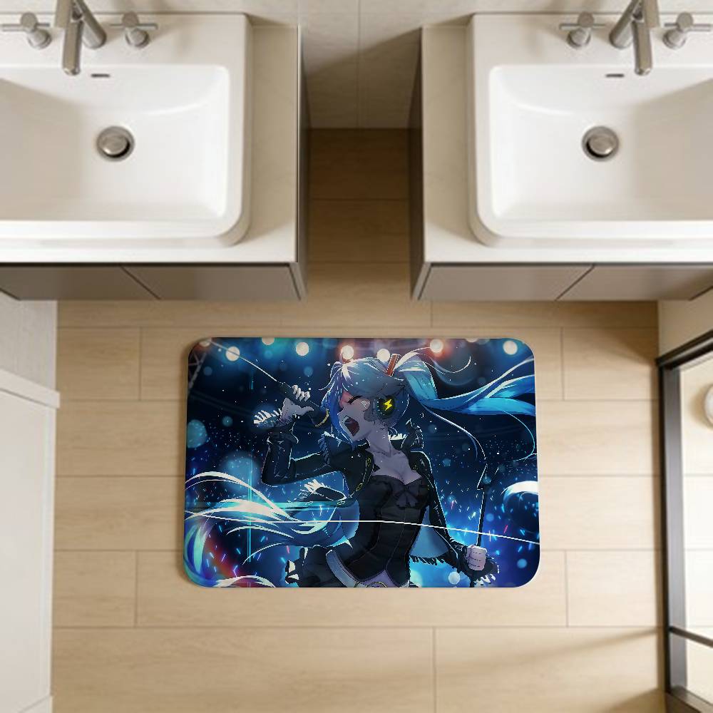Music H-Hatsune Girl M-Mikues Room Mats Retro Multiple Choice Living Room Kitchen Rug Non-Slip Welcome Rug
