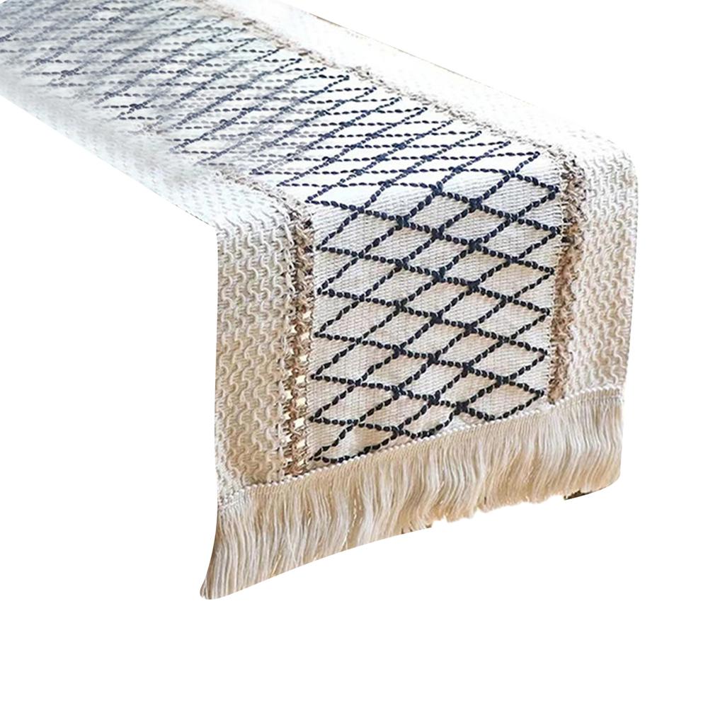 Дорожка на стол Дорожки на стол Хлопок Лен Сращивание С кисточками Декор стола Ткань Стильная скатерть для свадебной вечеринки