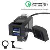 USB-зарядное устройство для мотоцикла, водонепроницаемый двойной USB-адаптер для зарядки телефона, двойной USB-порт, быстрая зарядка 3.0 с переключателем включения/выключения, розетка, аксессуар для мотоцикла