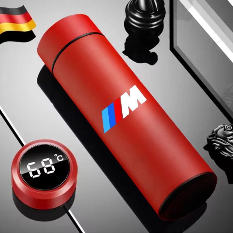 Stainless Steel Thermos Cup Smart LED Display Office Cup Sticker For BMW M Power X1 e84 X3 f25 X5 e53 x6 e71 ix3 i3 320i 330d M4 mkhr65