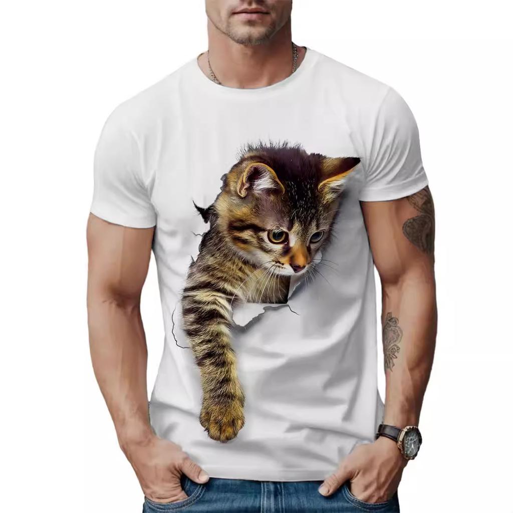 Летняя новая мужская футболка с 3D-принтом черепа, модная футболка с короткими рукавами