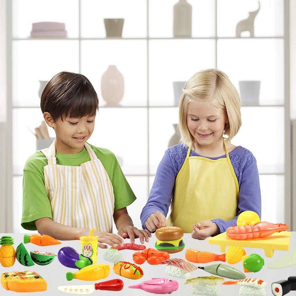 Набор WTOR Игровой домик Суши Овощи Фрукты Гамбургер Кухня В комплекте сумка для хранения 39 предметов Давайте готовить!