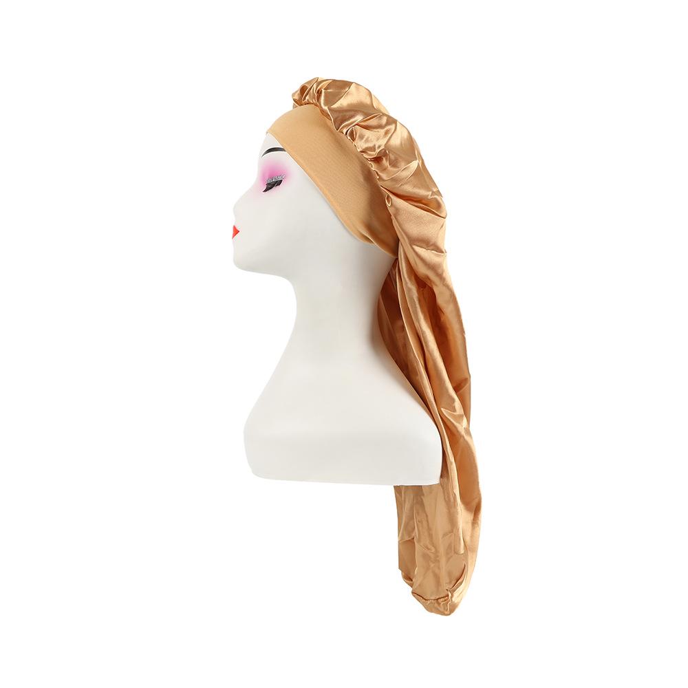 Однотонная атласная шапочка для сна для длинных волос - Красота и химиотерапия головной платок