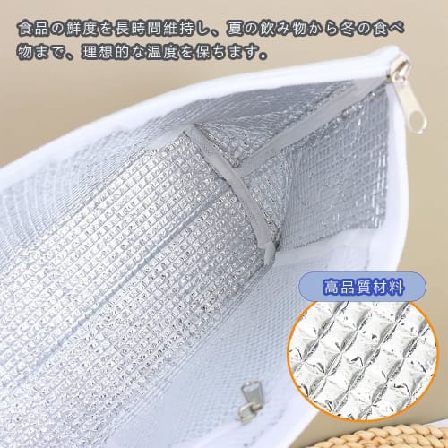 LIKENNY Aluminum Cooler Bags, Set of 2, Small, Thickened Waterproof Cooler Bags, Simple Design, Ideal for Lunch Boxes and Food Storage, Convenient Zip