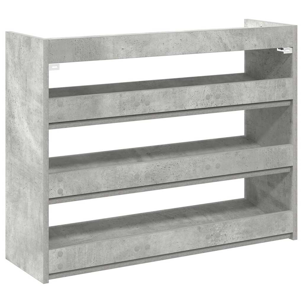 Shoe Rack Concrete Grey 80 x 25 x 62 cm Particleboard