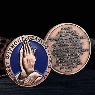 1/3/5 шт. Монета-вызов молитвы Господней, непрестанно молитесь, памятная монета, металлическая христианская религиозная карманная монета со стихами из Библии