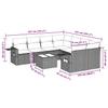 9 piece Garden Sofa Set with Cushions Light Grey Poly Rattan
