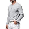 Relaxed Fit Casual Men S Long Sleeve Henley Neck T Shirt With Pocket