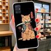 Ramen Sushi Samurai Tattoo Cat Cover Phone Case For Samsung Galaxy A12 A22 A32 A52 A72 A02S Phone Case Note 20 Ultra 10 S10 Plus