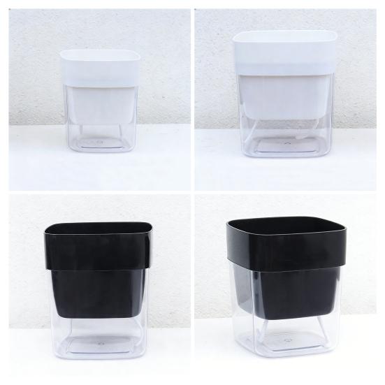 Самополивающийся цветочный горшок с хлопковым шнурком, окошком для видимости уровня воды, горшок для полива снизу, автоматический полив